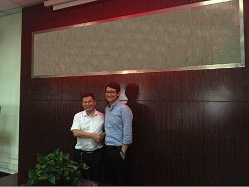 The person in charge of our company had a friendly exchange with General Manager Jiang Ronghua of Perkins